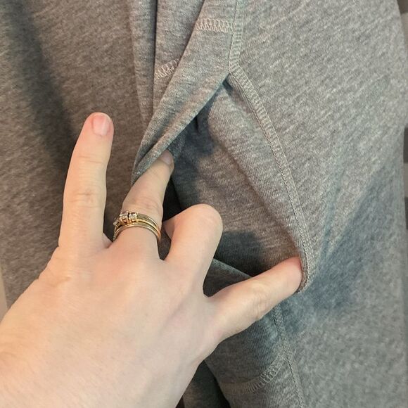 Soft Surroundings Gray Short Sleeve Quarter Zip Hooded Sweatshirt Dress Size 1X - Picture 4 of 9